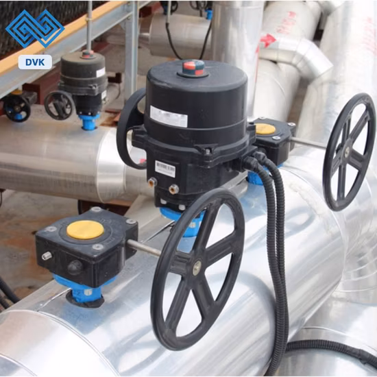 ギアコントロールボックス付きフランジバタフライバルブ、複動アクチュエータ、ソフトシートバタフライバルブまたは空気圧アクチュエータ